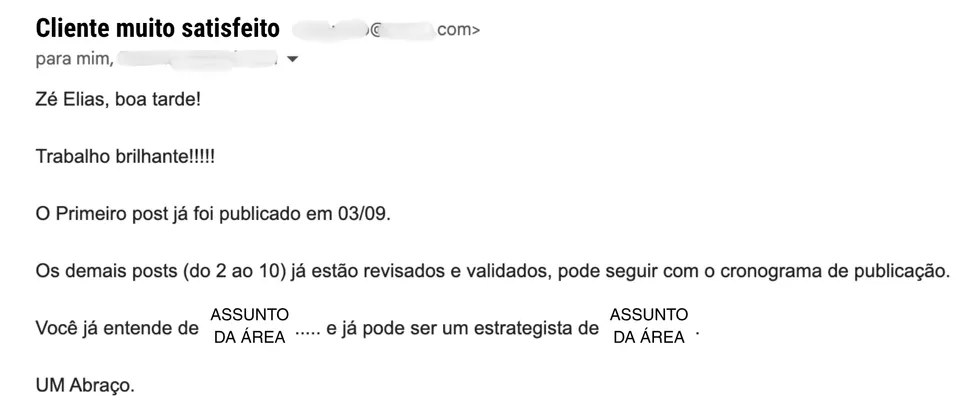 Depoimento de cliente da Core
